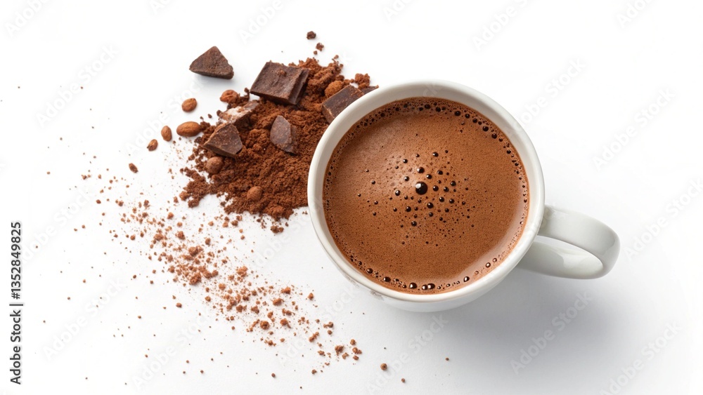 Obraz premium Cup of cocoa with beans. Generative AI