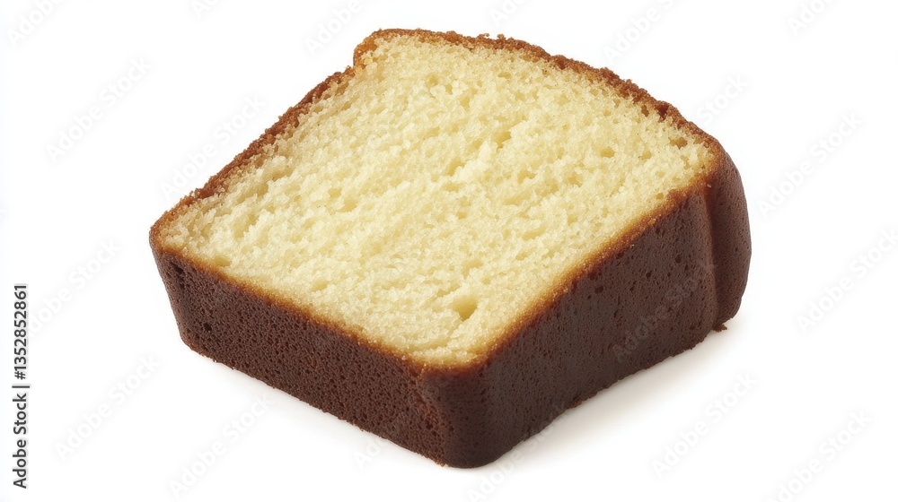 A thick slice of pound cake with a golden exterior and moist inside. A thick slice of pound cake with a golden exterior and moist inside.
