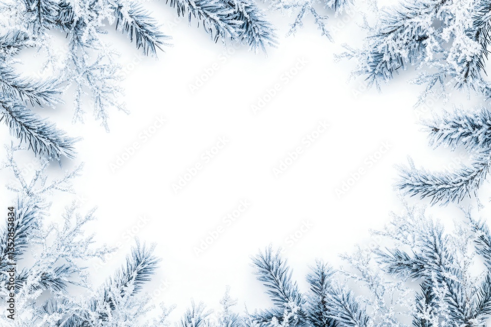 white frost winter ice and snow frame border isolated on white background white frost winter ice and snow frame border isolated on white background