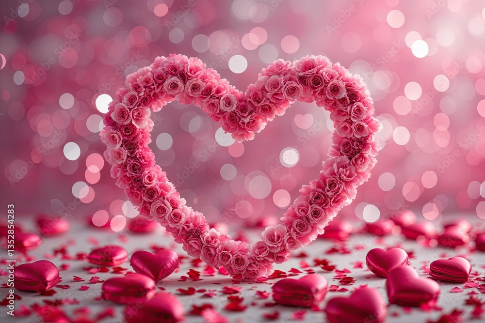 Valentine's Day Romantic Heart Shaped Bokeh Backdrop in Soft Pink Tones Valentine's Day Romantic Heart Shaped Bokeh Backdrop in Soft Pink Tones