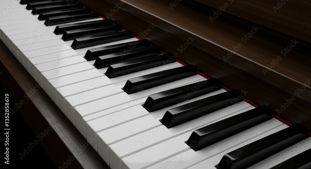 Elegant Piano Keys Close Up - Musical instrument, black and white keys, simplicity, elegance, musical composition. Symbolizing creativity, artistry, and musical expression Elegant Piano Keys Close Up - Musical instrument, black and white keys, simplicity, elegance, musical composition. Symbolizing creativity, artistry, and musical expression