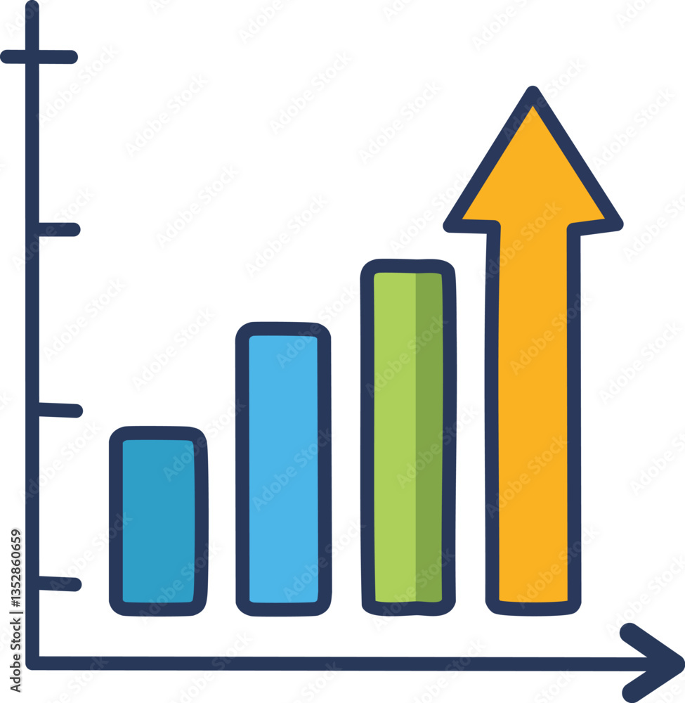 Illustration of Graphic Icon, Data, Finance, Rising Illustration of Graphic Icon, Data, Finance, Rising