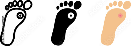 Callus icon, Foot callus vector symbol 