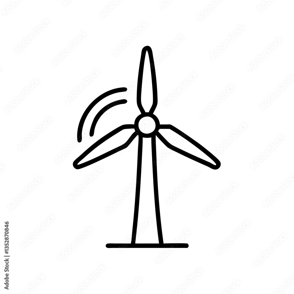 Wind turbine symbol on a white background Wind turbine symbol on a white background
