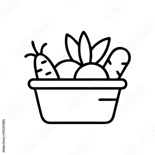Basket filled with fresh vegetables