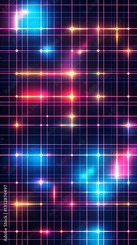 Neon grid lights pattern Neon grid lights pattern