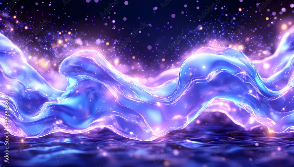 Obraz premium Abstract Liquid Flowing Night Scene