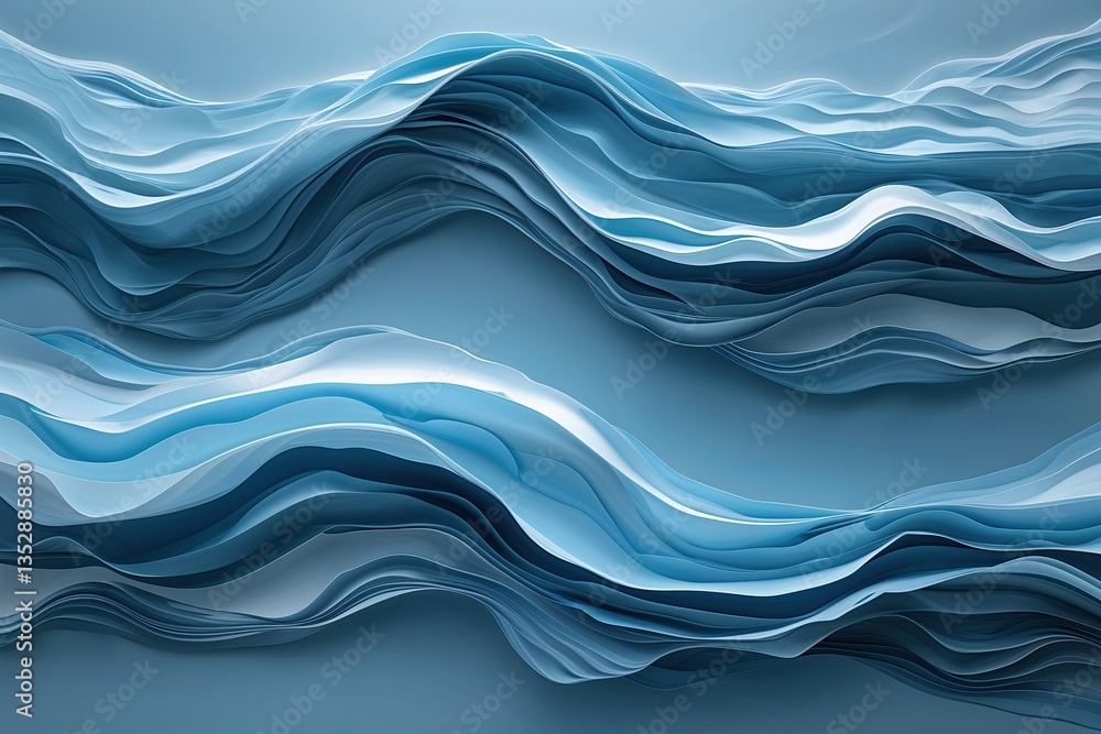 Fototapeta premium Calming Blue Background with Flowing Wave Textures for Visual Impact