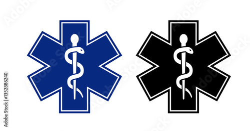EMS Star of Life Symbol - Vector Logo Design for Emergency Medical Services