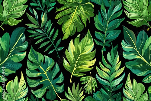 Wallpaper Mural Inspiring Green Foliage Background Pattern Ideal for Nature-Themed Design Projects Torontodigital.ca