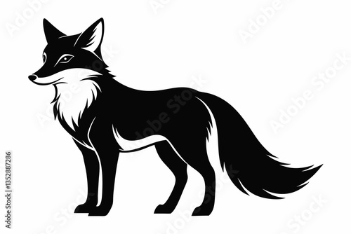 fox silhouette on white background
