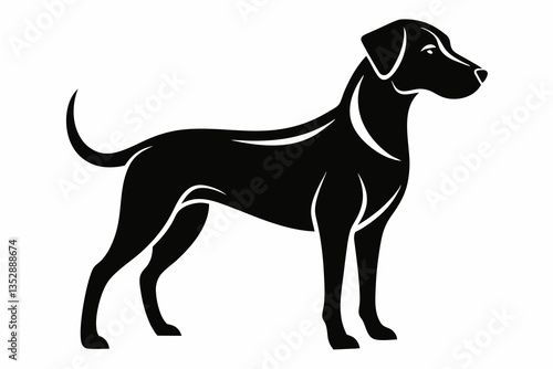dog silhouette on white background