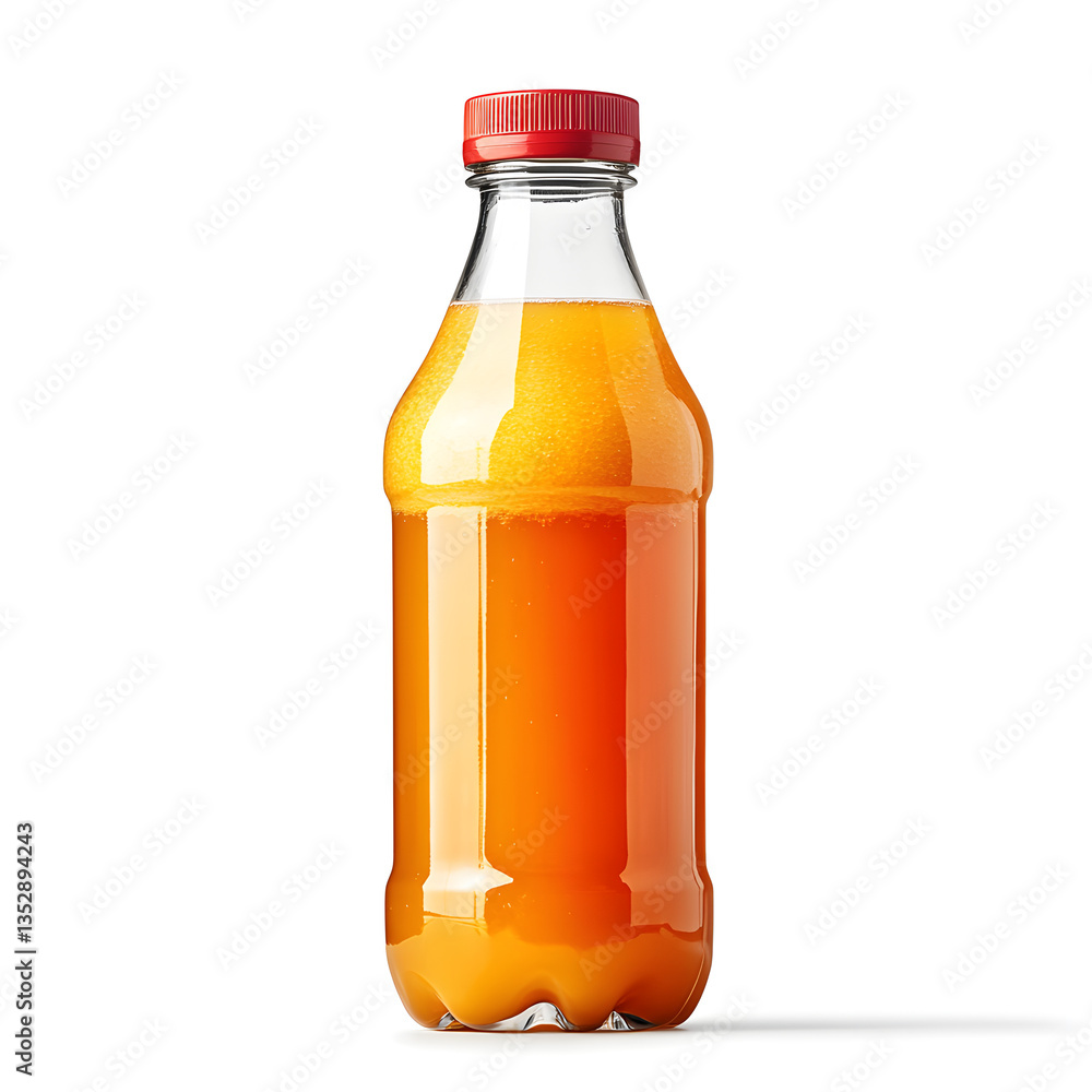 Vibrant Citrus Flavor: Refreshing Orange Beverage in a Clear Juice Bottle with Natural Vitamin C and Nutrient-Rich Fresh Fruit Juice Vibrant Citrus Flavor: Refreshing Orange Beverage in a Clear Juice Bottle with Natural Vitamin C and Nutrient-Rich Fresh Fruit Juice