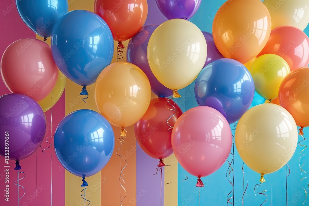 Vibrant Balloons on a Bright Background Perfect for Joyful Celebrations and Festive Events Vibrant Balloons on a Bright Background Perfect for Joyful Celebrations and Festive Events