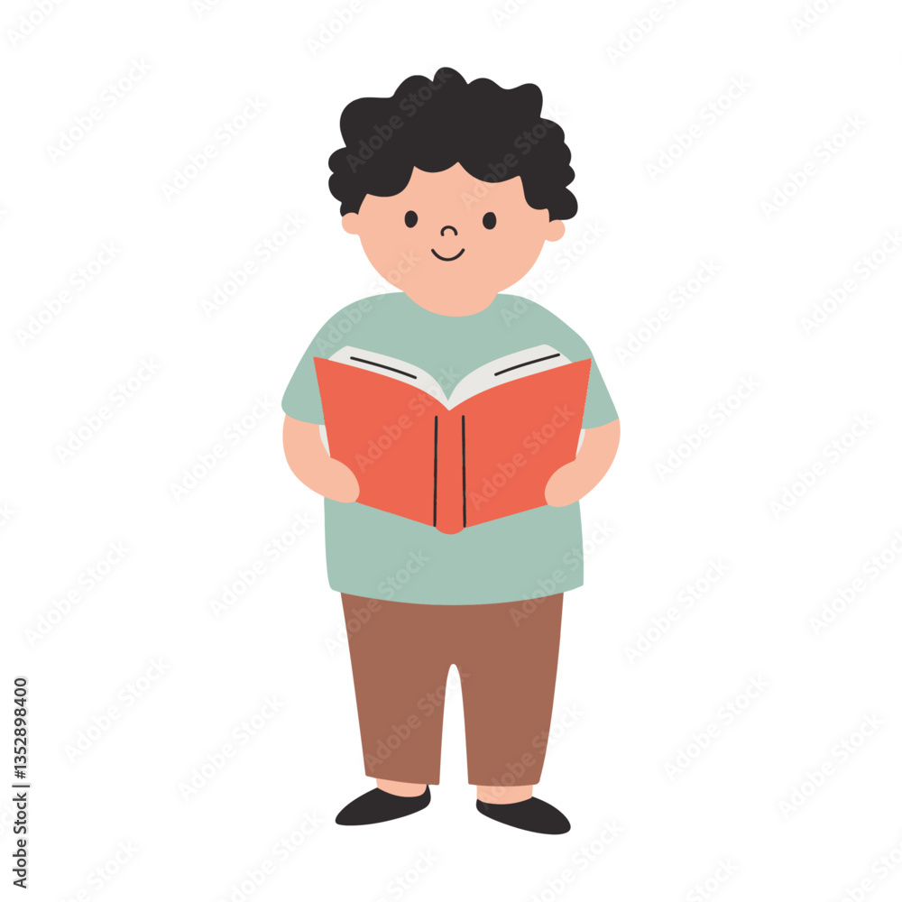 illustration of a young man reading a book illustration of a young man reading a book