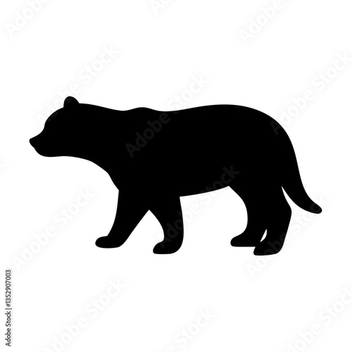 black bear cub silhouette for logos, educational designs, and animal-themed projects
