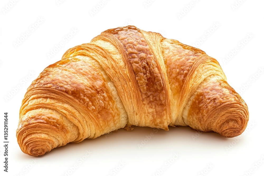Delicious Golden Croissant on White Background for Breakfast or Pastry Delicious Golden Croissant on White Background for Breakfast or Pastry