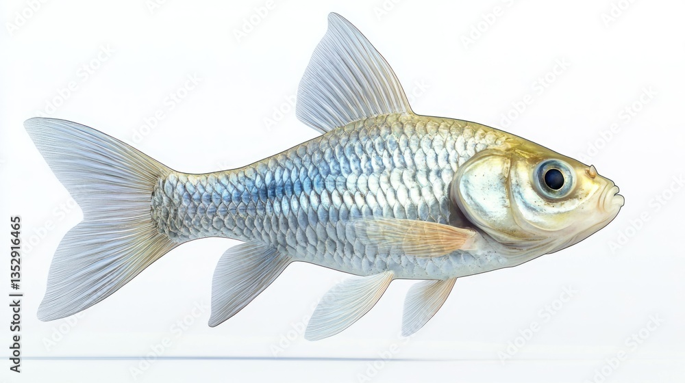 Obraz premium Detailed Illustration of a Fish with Scales Fins and Tail for Nature and Aquatic Themes
