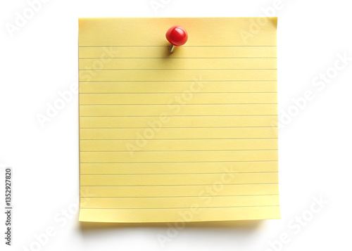 yellow sticky note with push pin