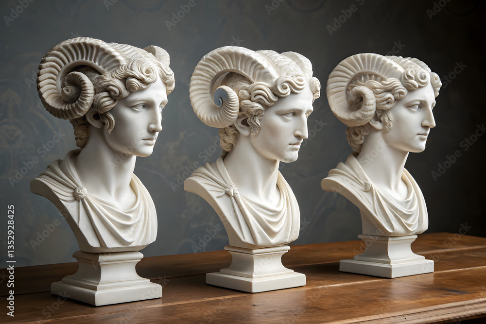 Obraz premium Ancient Greek goddess statue of a woman holding a sword with artistic and religious sculptural details