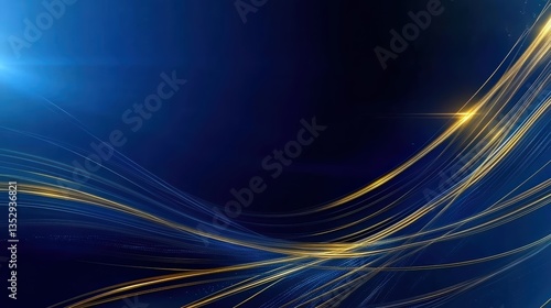 Elegant abstract dark blue background with sleek gold lines. Perfect for luxury, branding, and sophisticated design projects.