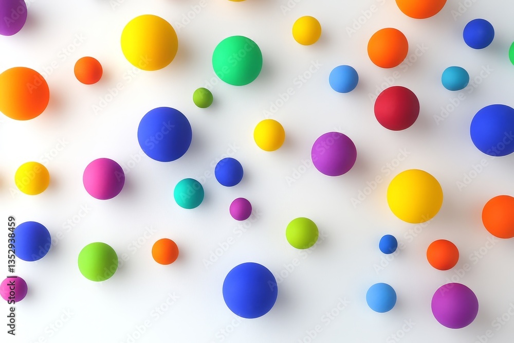background of Colorful rainbow matte soft balls in different sizes on a white background background of Colorful rainbow matte soft balls in different sizes on a white background