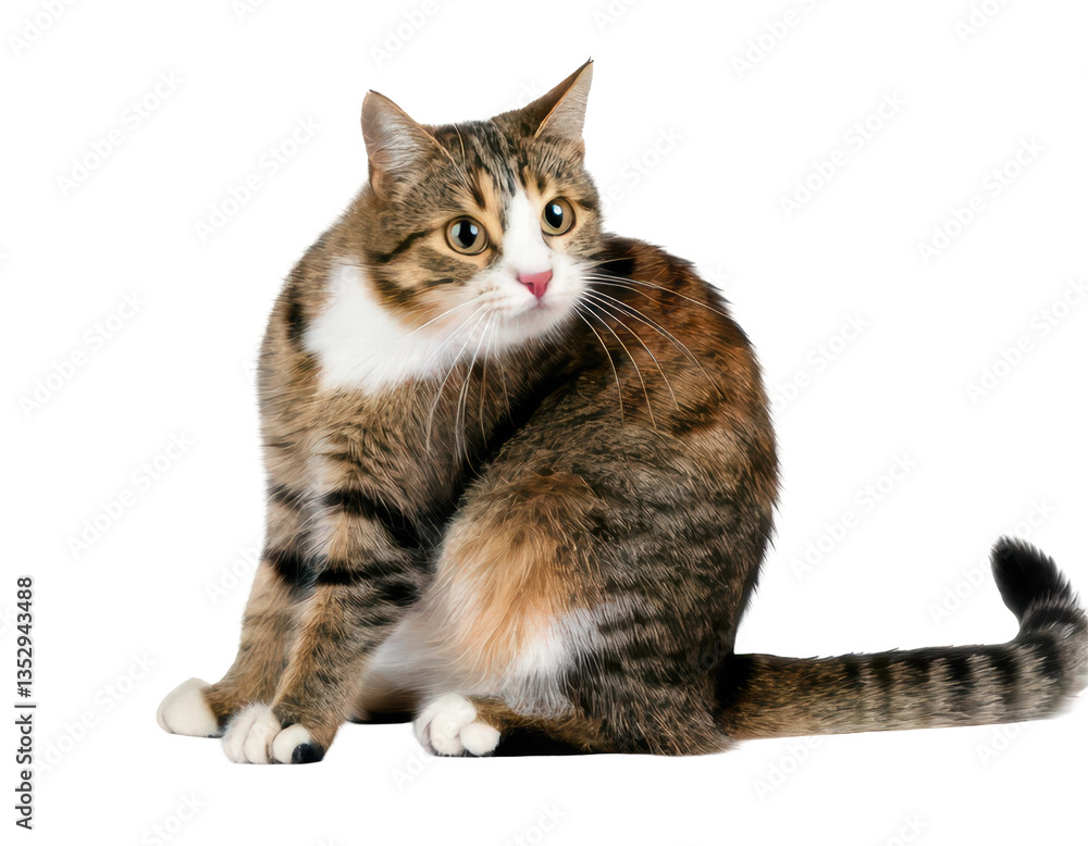 Fototapeta premium Playful Cat Scratching on transparent background