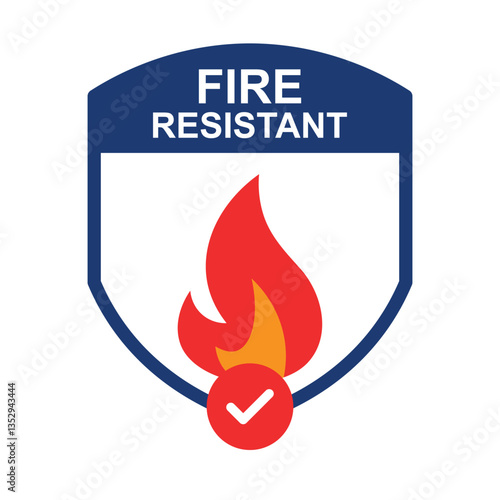 Safety Vector Icon for Non-Combustible Fireproofing Substances