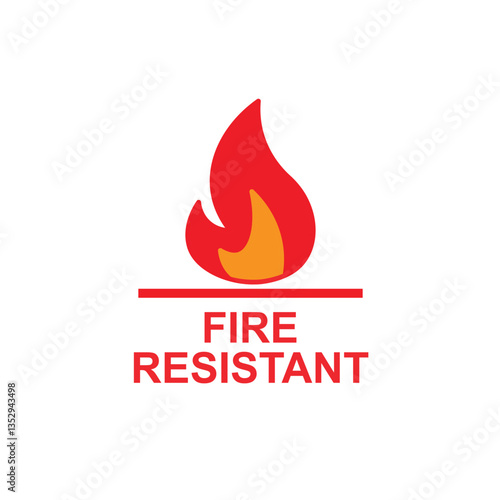 Chemical Fire Safety and Non-Flammable Substances Vector Icon