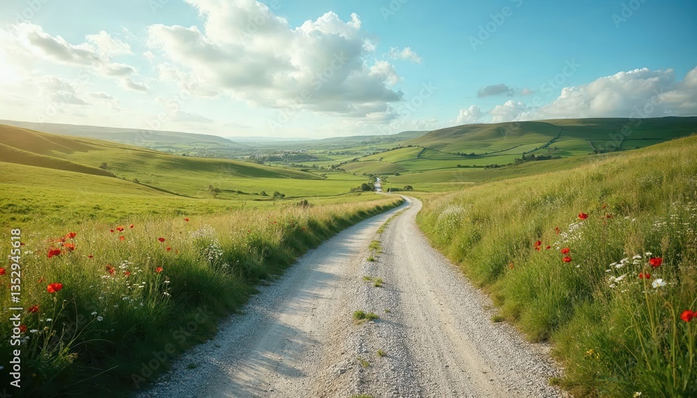 Serene Countryside Road: A Picturesque Summer Drive Serene Countryside Road: A Picturesque Summer Drive