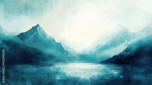 Wallpaper Mural Serene Teal Mountain Lake Landscape Torontodigital.ca