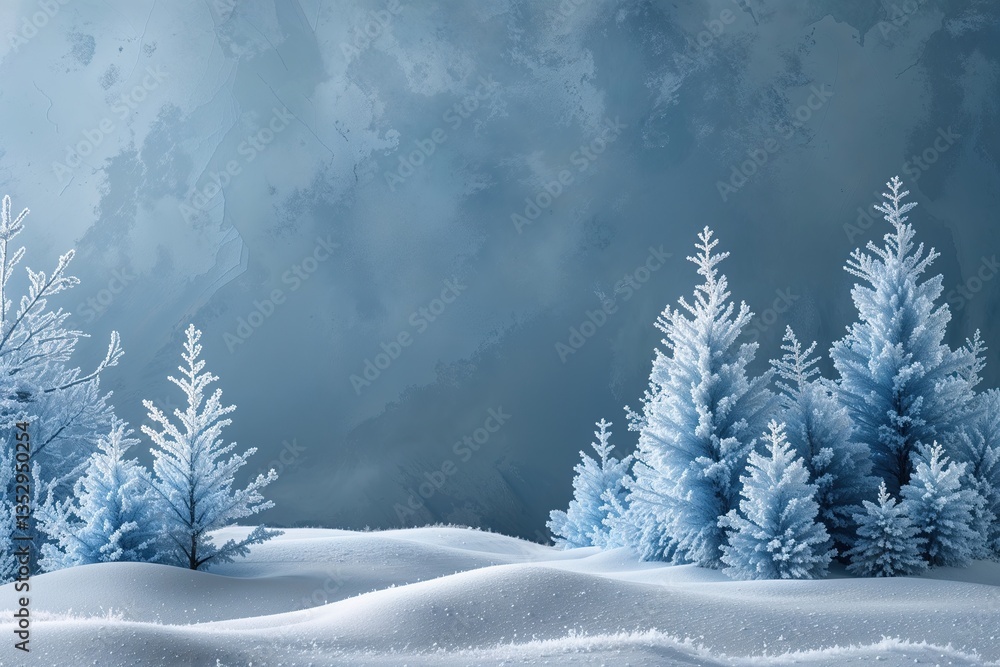 Fototapeta premium Delicate Frost Blue Wintertime Canvas Background for Serene and Minimalist Spaces