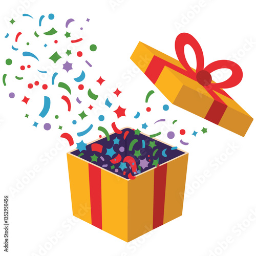 Open gift box icon vector
