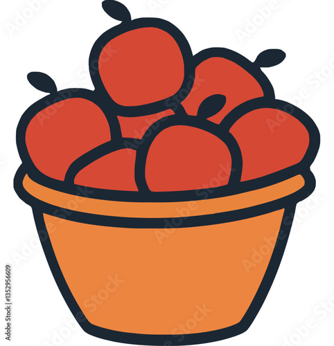 Fresh Red Apples in a Bucket