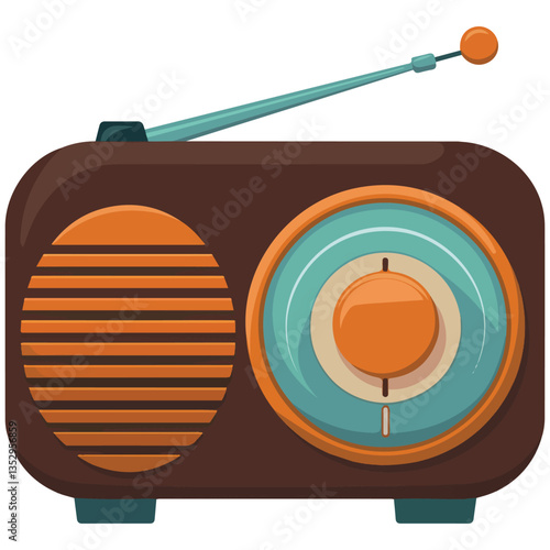 Vintage radio icon vector