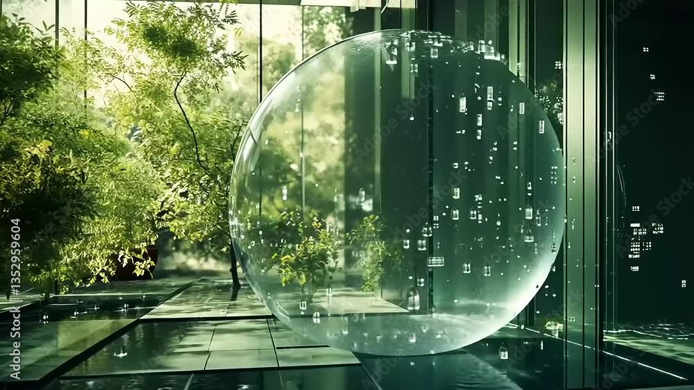 Urban Oasis: A futuristic sanctuary blending nature and technology.