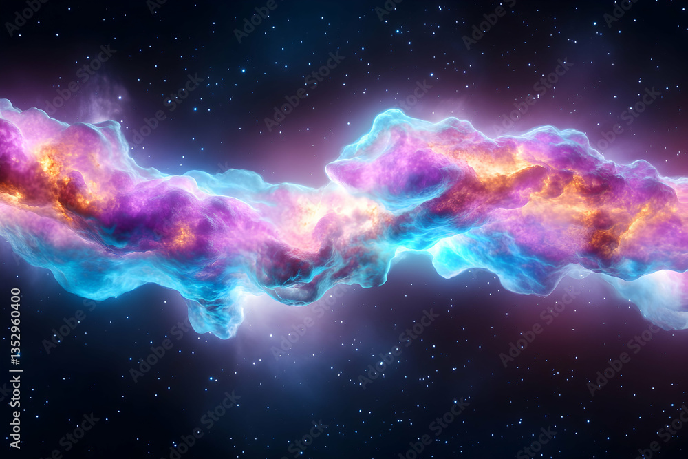 Obraz premium Cosmic Nebula Flowing Space