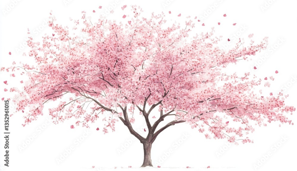 Fototapeta premium Blooming Pink Cherry Blossom Tree