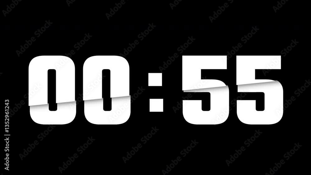 One minute countdown timer, 60 second to zero digital clock, 60 second countdown animation. Transparent background One minute countdown timer, 60 second to zero digital clock, 60 second countdown animation. Transparent background