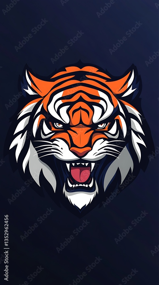 Fototapeta premium Dynamic tiger logo featuring aggressive and powerful illustration style