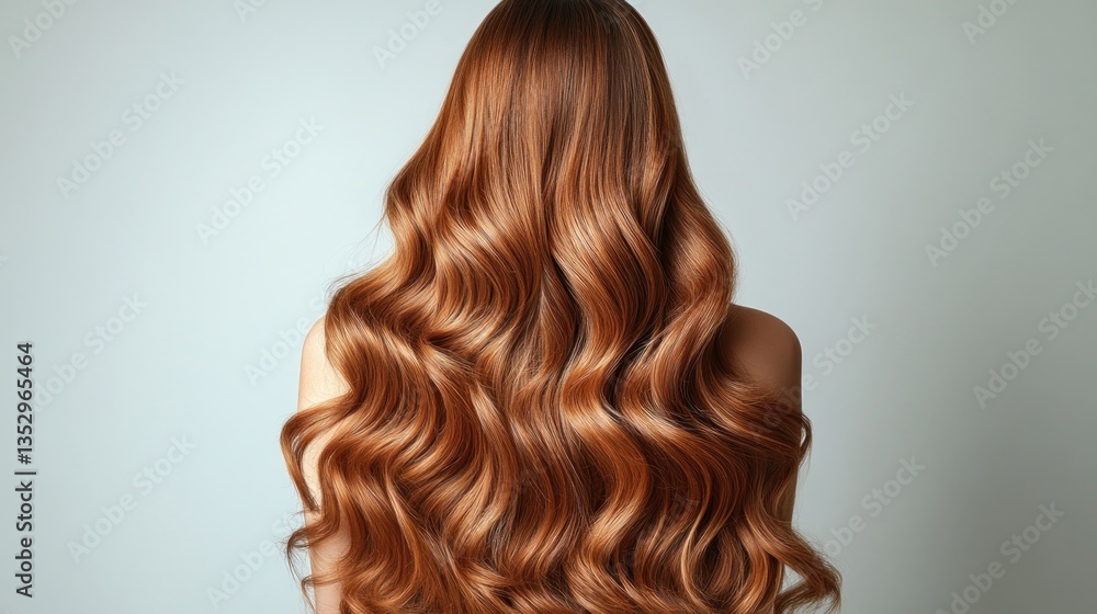 Naklejka premium Gorgeous, flowing, healthy auburn waves