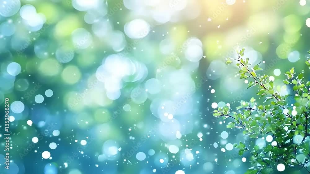 Bright and Luminous Nature Scene with Glowing Bokeh Background