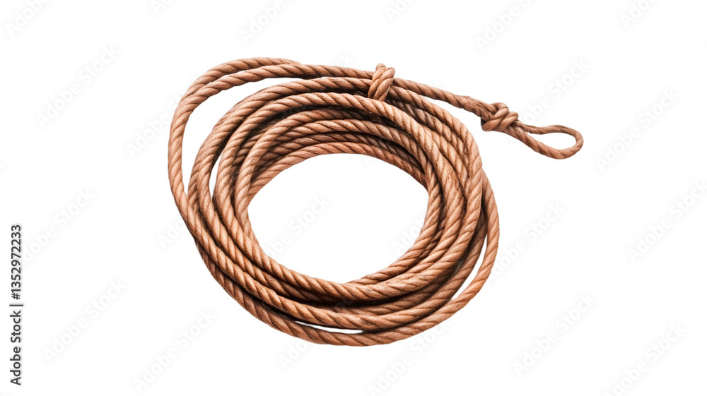 A coiled light brown rope lies on a black background a simple yet evocative image of rustic strength and potential A coiled light brown rope lies on a black background a simple yet evocative image of rustic strength and potential