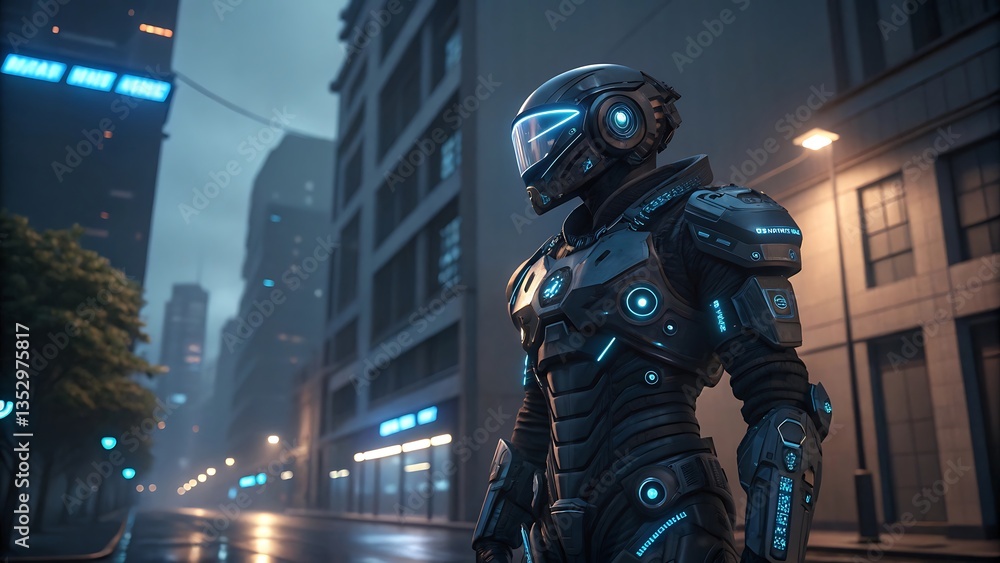 robot in city robot in city