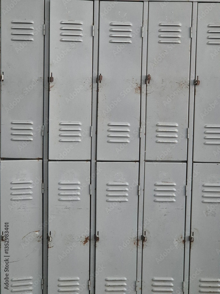 metal lockers in the locker room