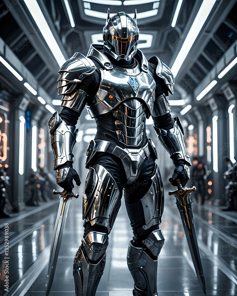 Naklejka premium robot cyborg soldier