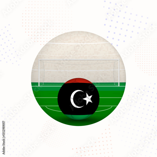 Libya Flag Football Image for Sports Promotions, Libya Soccer Ball Ready for Kickoff.