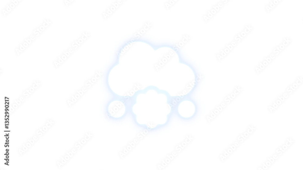 Cloud meatball icon white color glowing neon on transparent background Cloud meatball icon white color glowing neon on transparent background