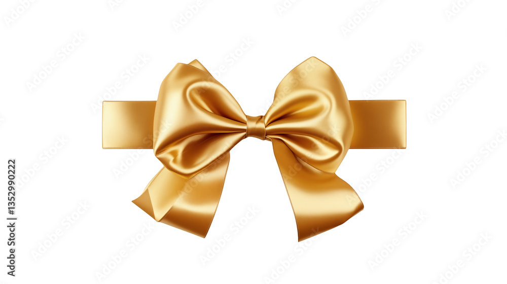Isolated close up of a shiny golden satin ribbon bow with a black background studio shotisolated on transparent background Isolated close up of a shiny golden satin ribbon bow with a black background studio shotisolated on transparent background