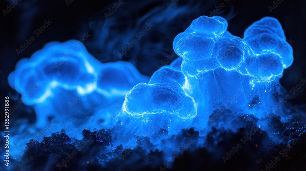 Fototapeta premium Intense blue volcanic fumes